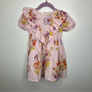NWT MORLEY Floral Print Cotton Pink Dress 2 Years